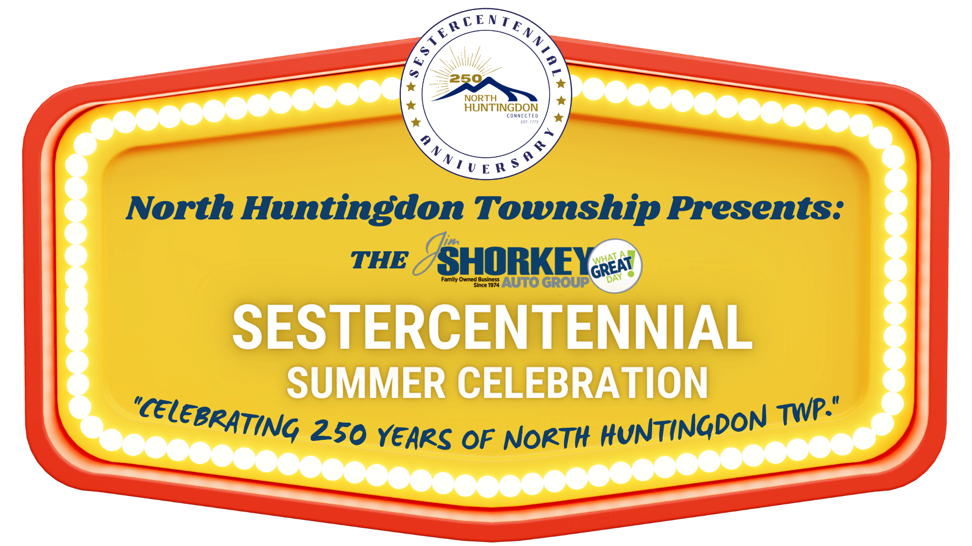 JIM SHORKEY SESTERCENTENNIAL SUMMER CELEBRATION LOGO