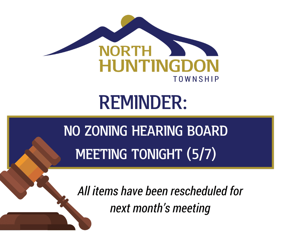 NO ZONING HEARING BOARD MEETING TONIGHT