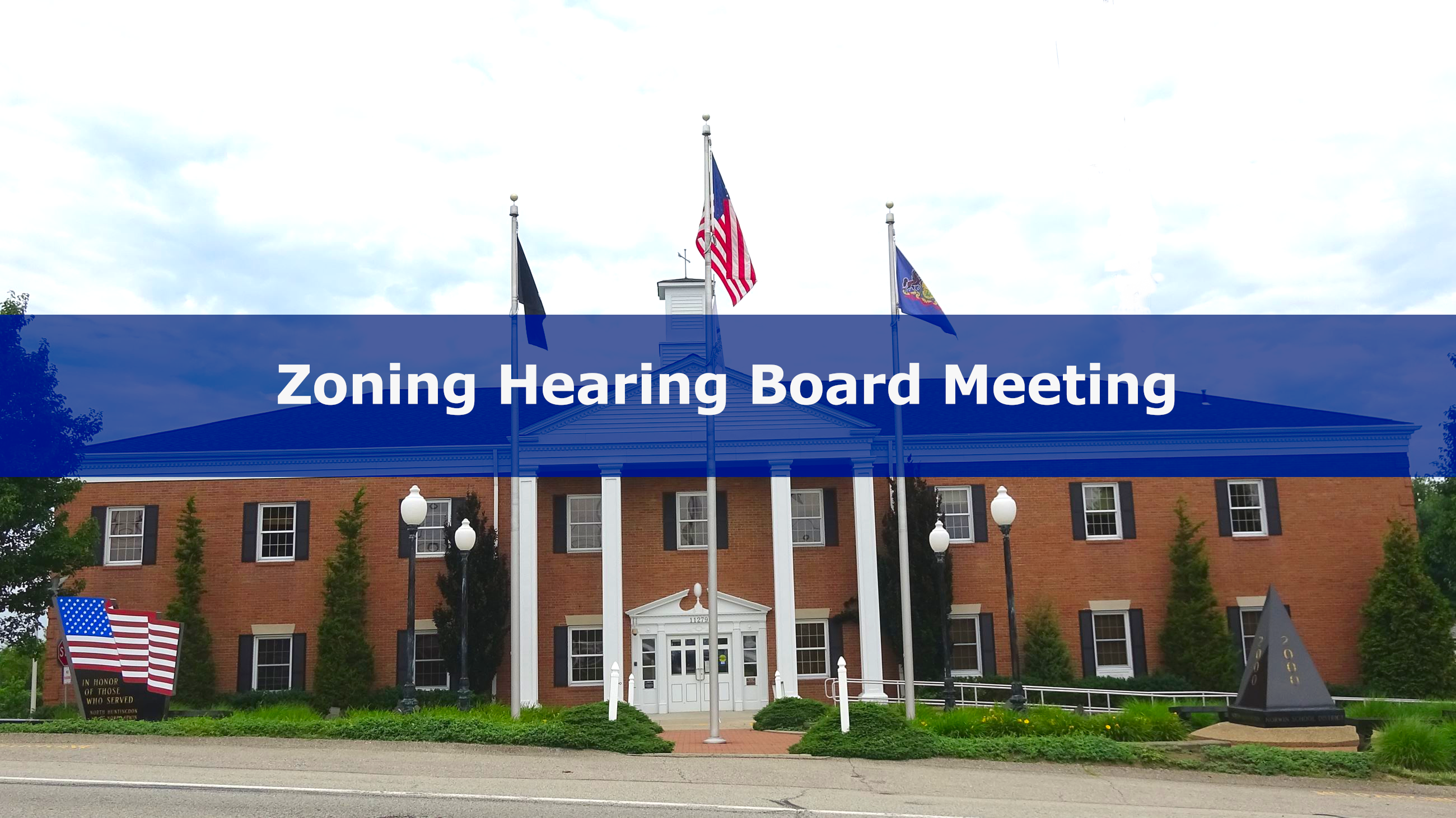 Townhouse with text that says Zoning Hearing Board