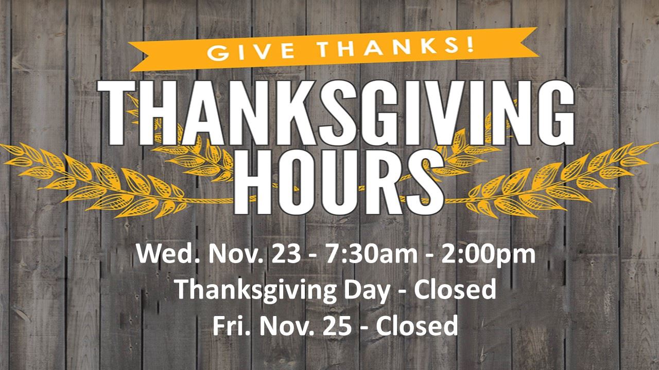 Thanksgiving Hours